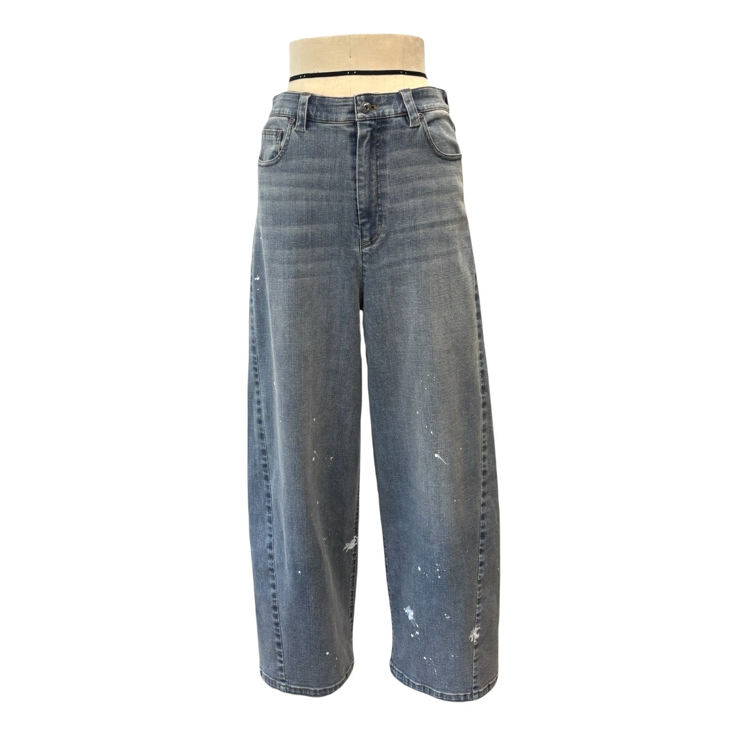 ご予約 ayane アヤン ペイント加工バレルレッグデニムパンツ 856762 ご予約 ayane アヤン ペイント加工バレルレッグデニムパンツ 856762
