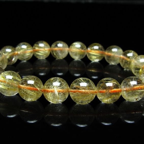 ルチルクォーツ ブレスレット 10mm タイチンルチルクォーツ タイチンルチル 一点物 メール便可 [M便 1/10] 111-49107