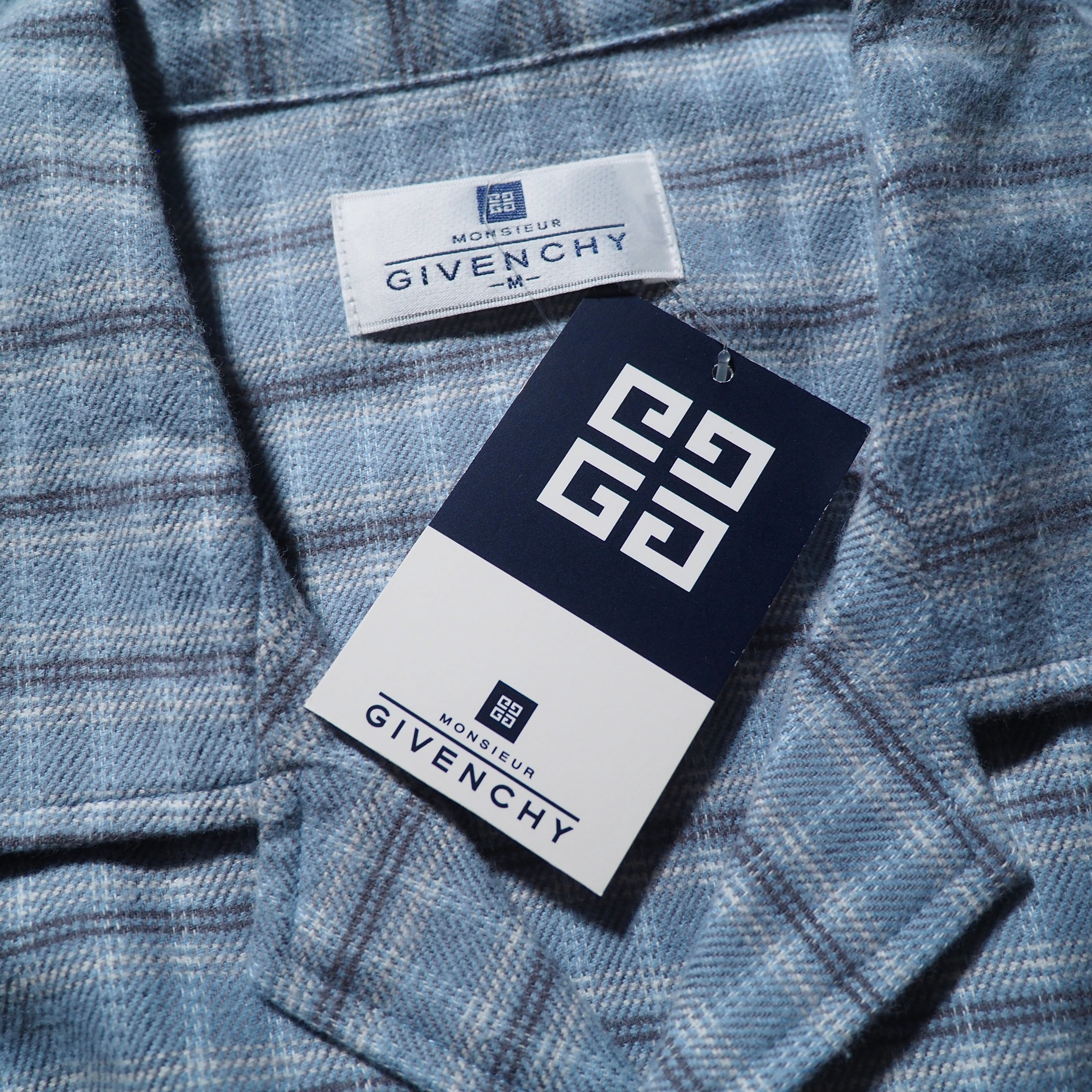 ” GIVENCHY ” 4G logo embroidery vintage loose check pajamas Set up