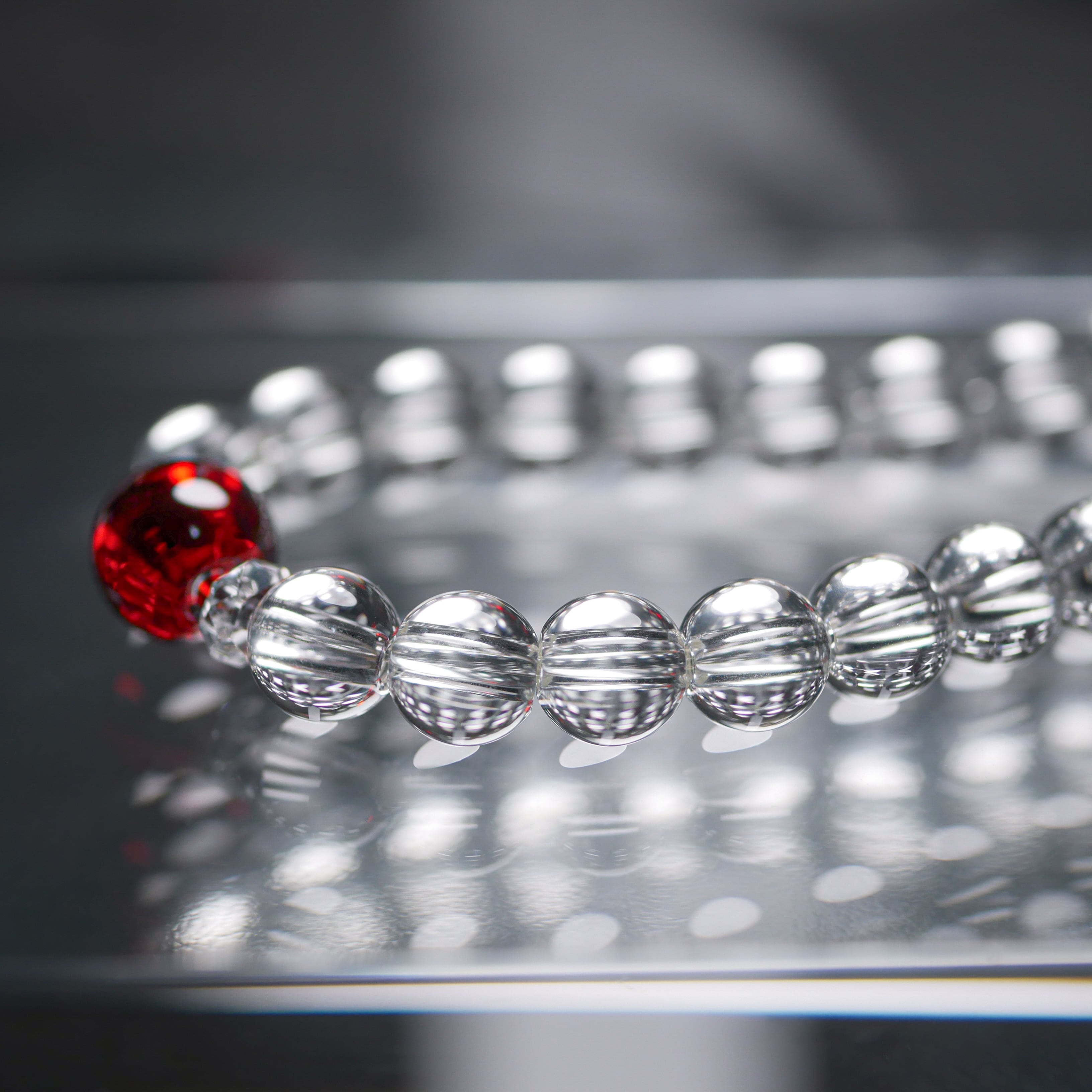 ☆Xmas SALE☆ CZ＋和水ブレスレット（赤 8mm） | 気のせい