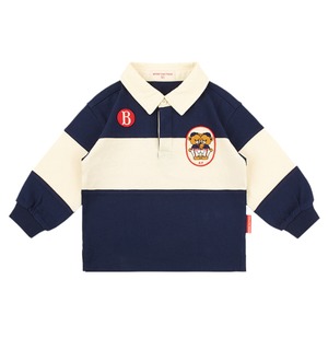 [BEBE DE PINO] Twin bears baby color block rugby tee 正規品 韓国ブランド 韓国ファッション 韓国代行 韓国通販 ベベドピノ bebedepino 日本 店舗 韓国 子供服