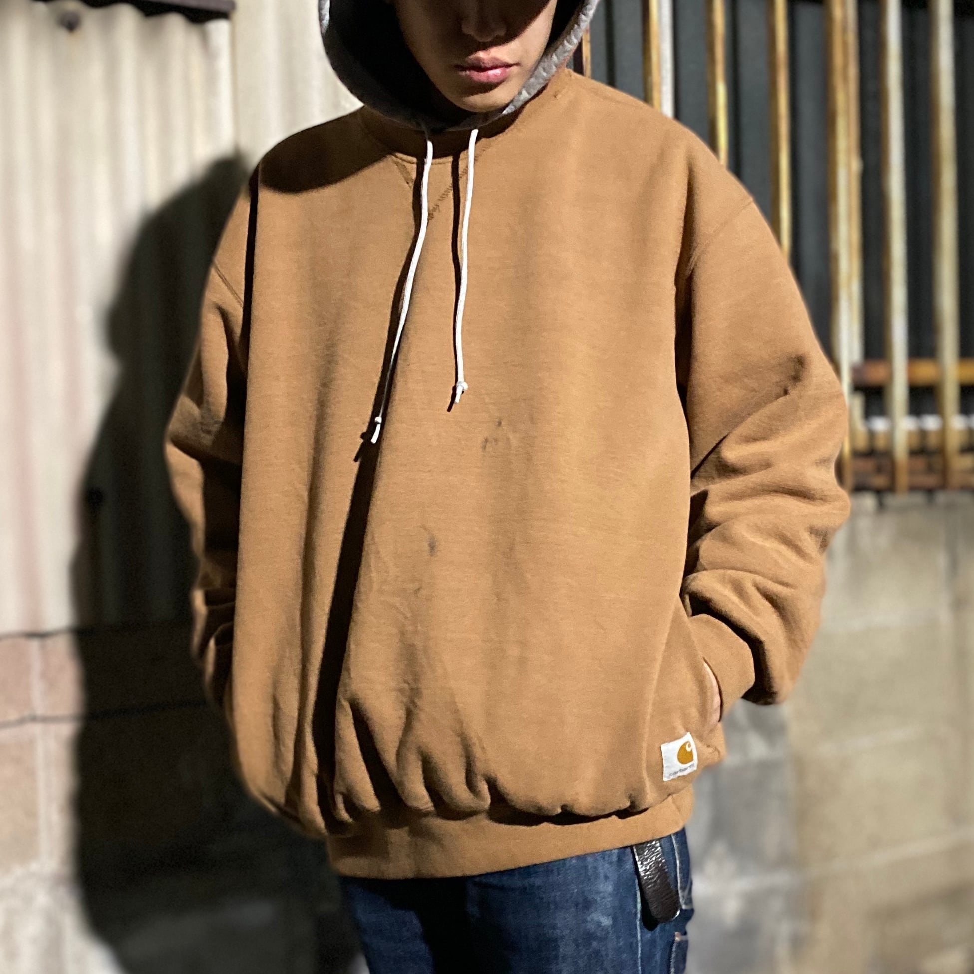 Carhartt カーハート プルオーバー スウェットシャツ メンズXL 古着 メッシュライナー サイドポケット付き トレーナー  キャメルブラウン【スウェット】 | cave 古着屋【公式】古着通販サイト