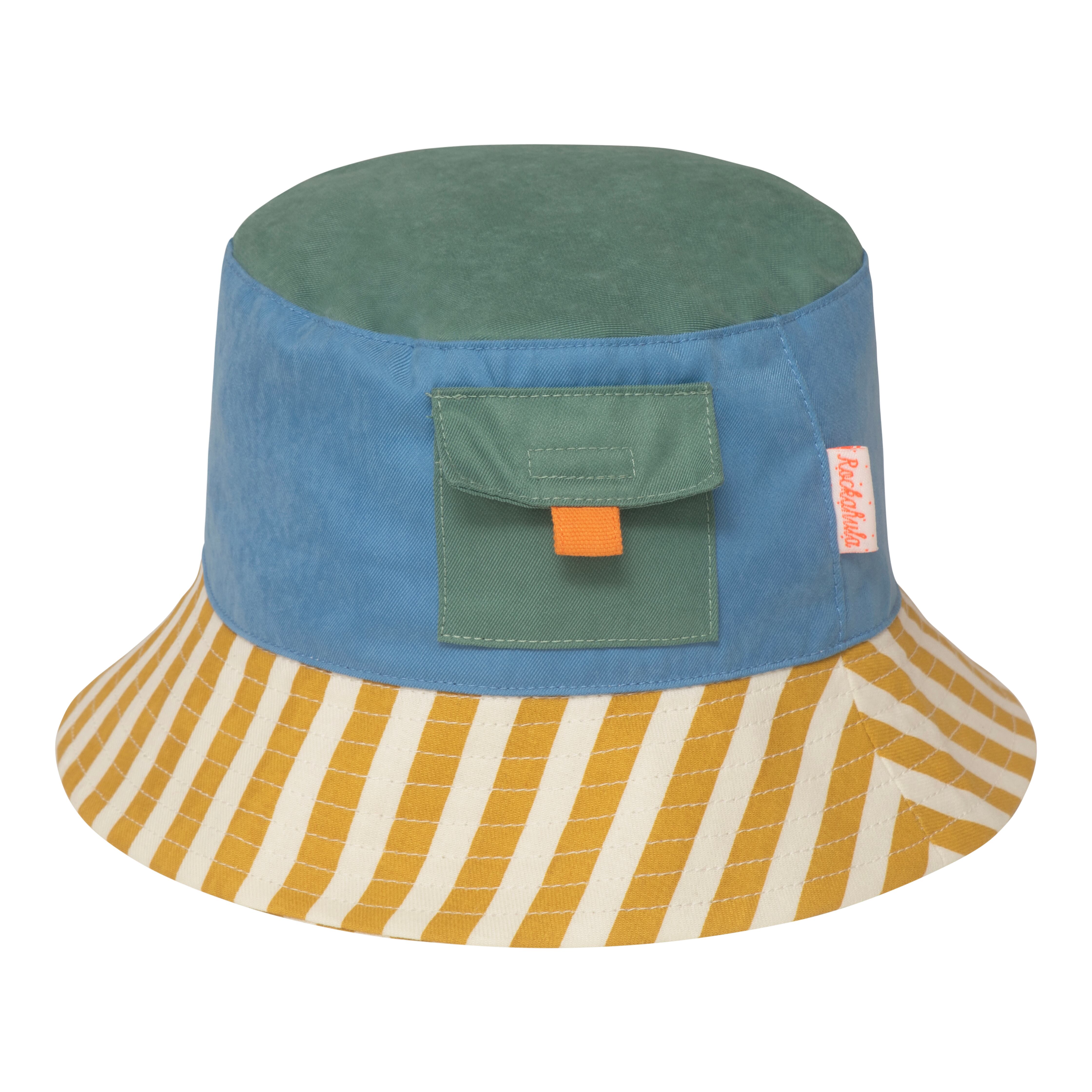 T2309B-2-Colour Block Bucket Hat 7-10 Years-BLUE