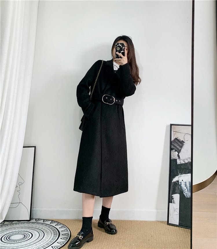 チェスターコート 簡約 中・長セクション 厚手 怠惰な風 スリム シンプル