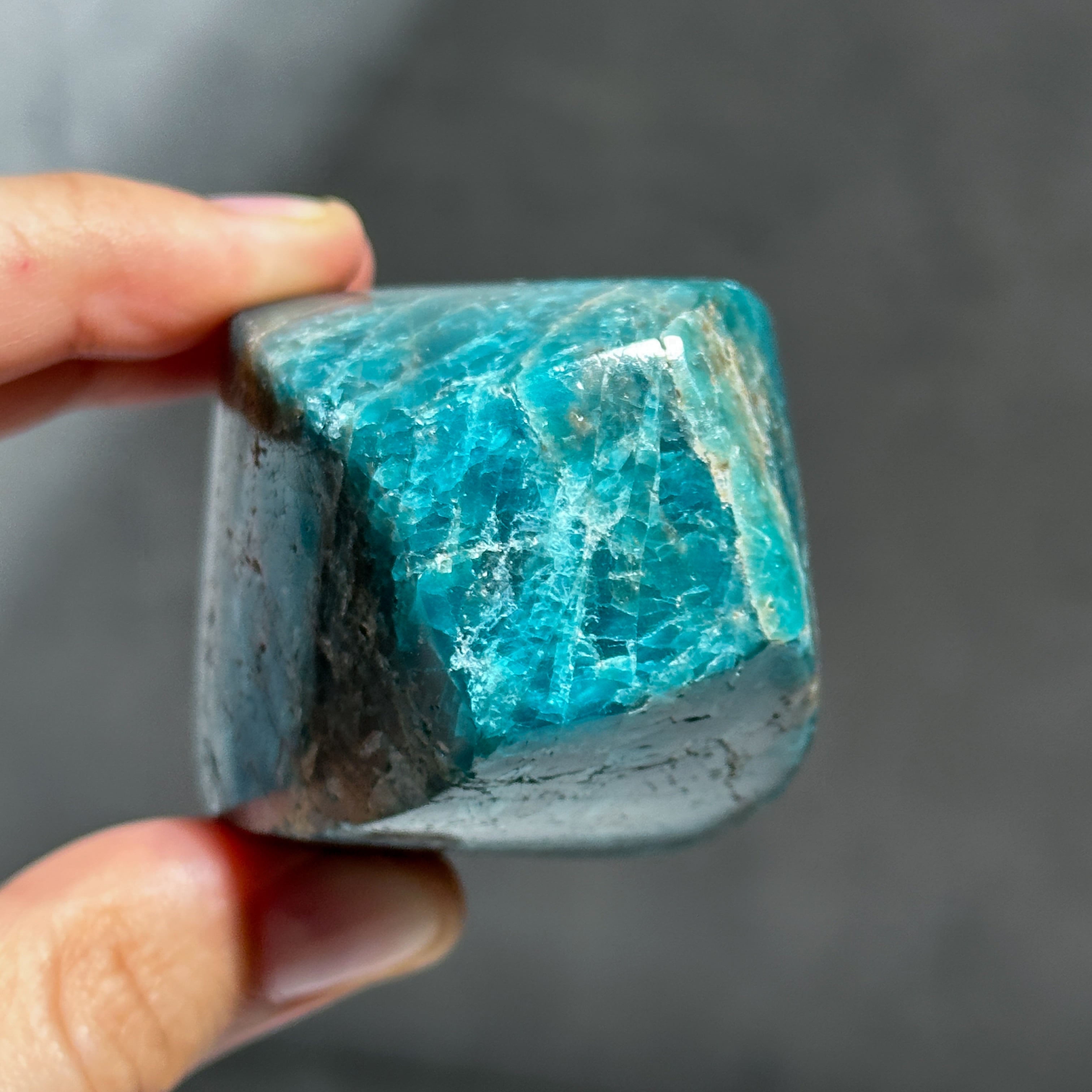 ブルーアパタイト フレイム型22◇ Blue Apatite ◇ 天然石・鉱物