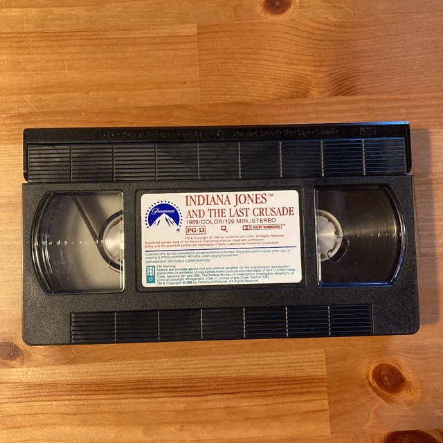 インディジョーンズ 最後の聖戦　vhs ビデオテープ インテリア雑貨 英語版 輸入版 海外版 洋画　アメリカン雑貨　USA 米国