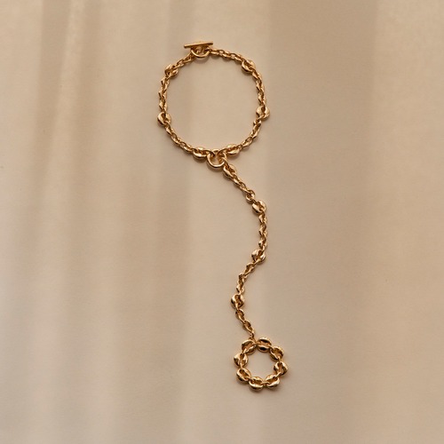 8hole bracelet chain ring  Gold