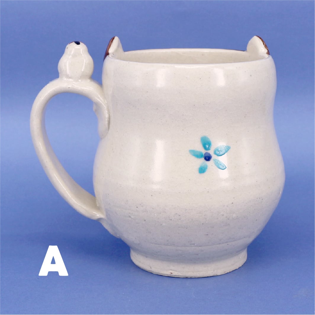 鈴木ハツミ 】こけし付きマグカップ ネコ | GINZA HAKKO 木の香