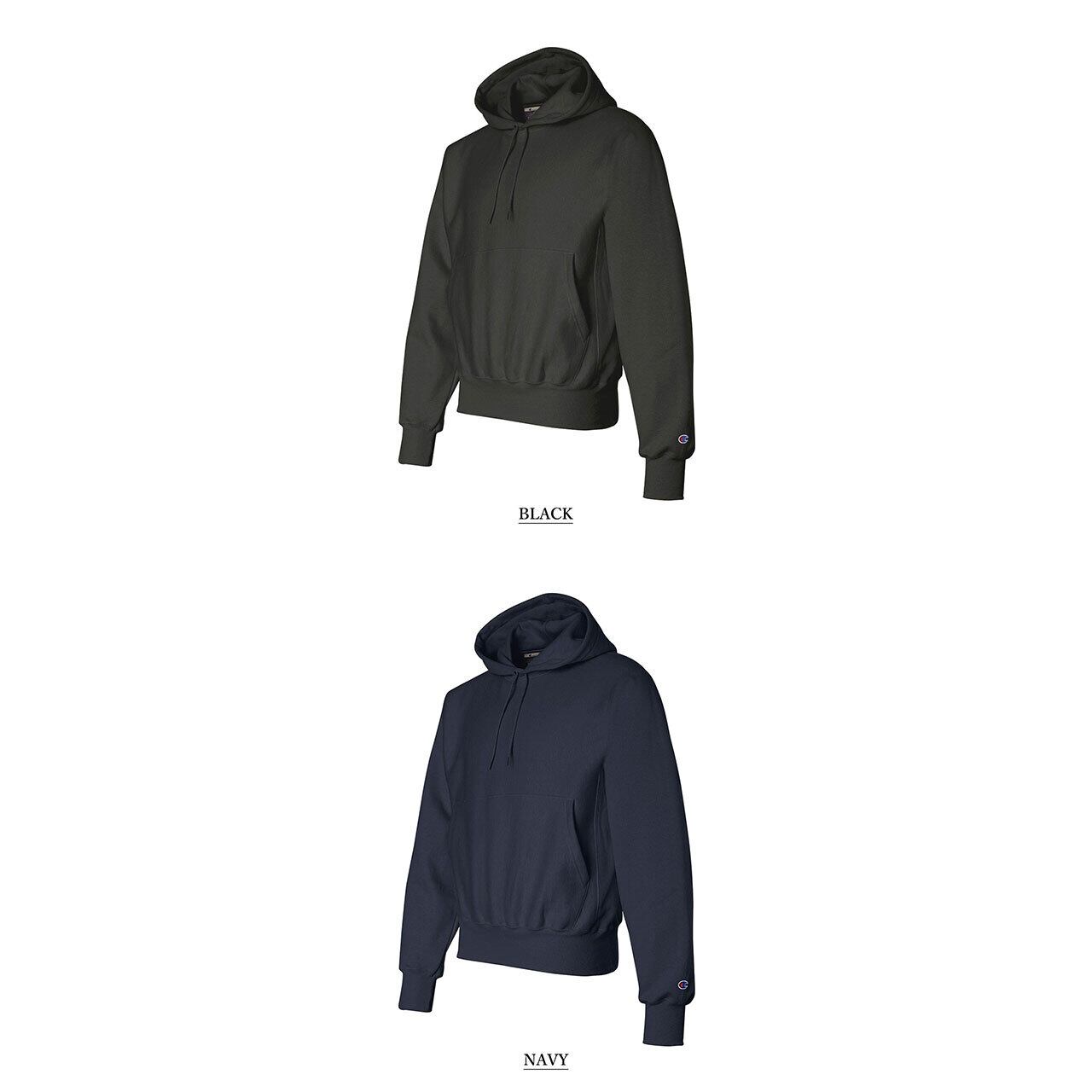 Champion (チャンピオン) Reverse Weave 12oz Pullover Hood USA 企画 チャンピオン リバースウィーブ  パーカー シルバーグレー 黒 プルオーバーパーカー ヘビーウェイト かぶり us規格 裏起毛 袖 ロゴ アメリカ サイズ