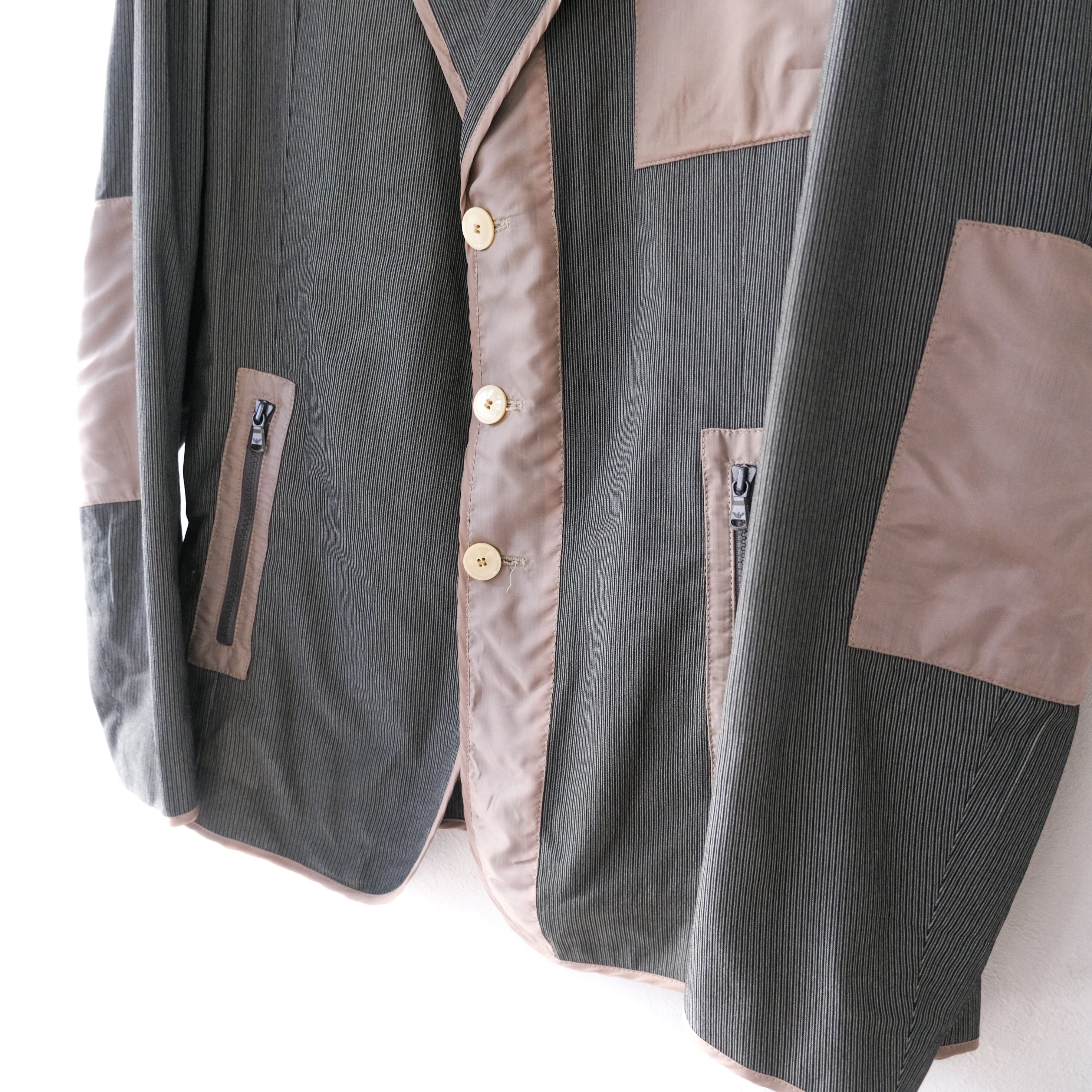 90s〜 “Emporio Armani” switching cotton × rayon tailored jacket