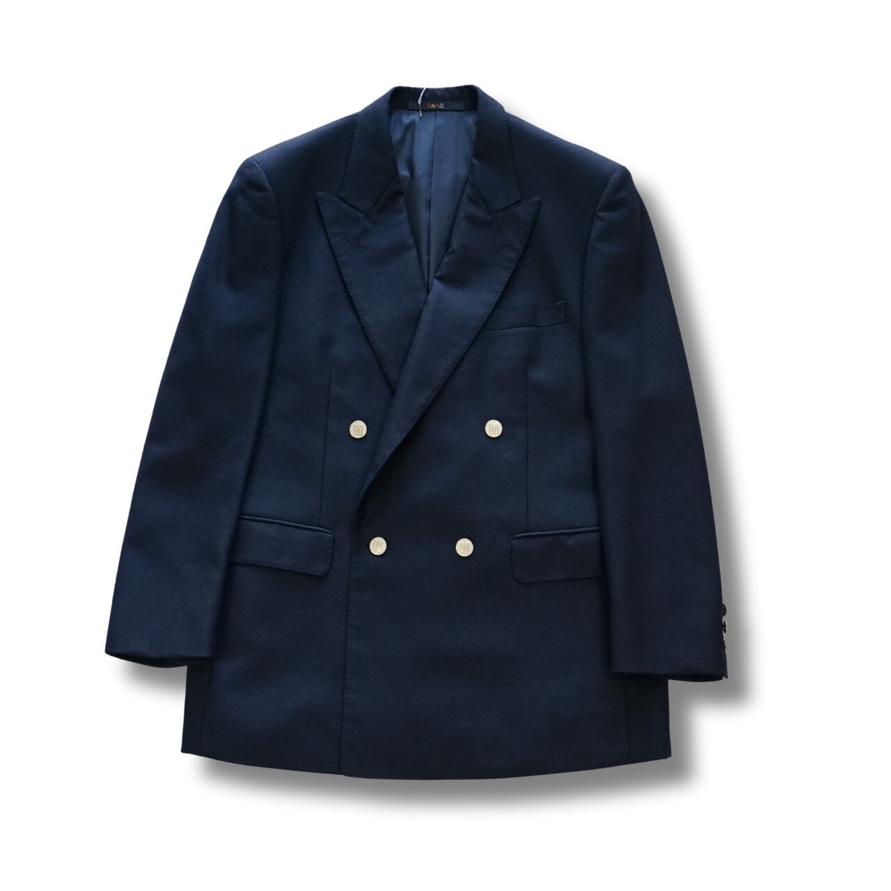 DAKs ダックス ジャケット ネイビー×金 DAKS ダブルジャケット ネイビーブレザー 金ボタン M〜L程度