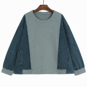 VINTAGE CONTRAST PANEL CREW NECK SWEATSHIRT M-18791