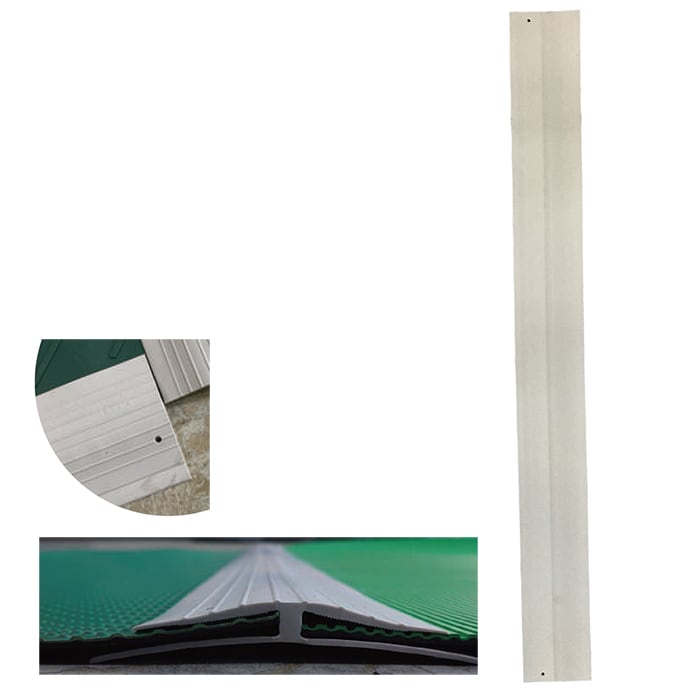 マットホルダー 1050 L (エル) 1本 幅115mm×長さ1050mm 厚み11mm AR-1536-1, AR1536-1 歩行者マット自体への釘打ちやテープ貼付けがいらないことで、歩行者マットの損傷を防止 風等による捲れ上がりを防止 アラオ 5mm厚までのマットに使用できます 旧AR-1511は廃盤