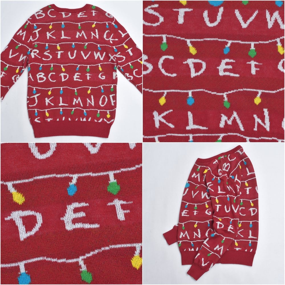 STRANGER THINGS ストレンジャーシングス 総柄 ニット プルオーバー