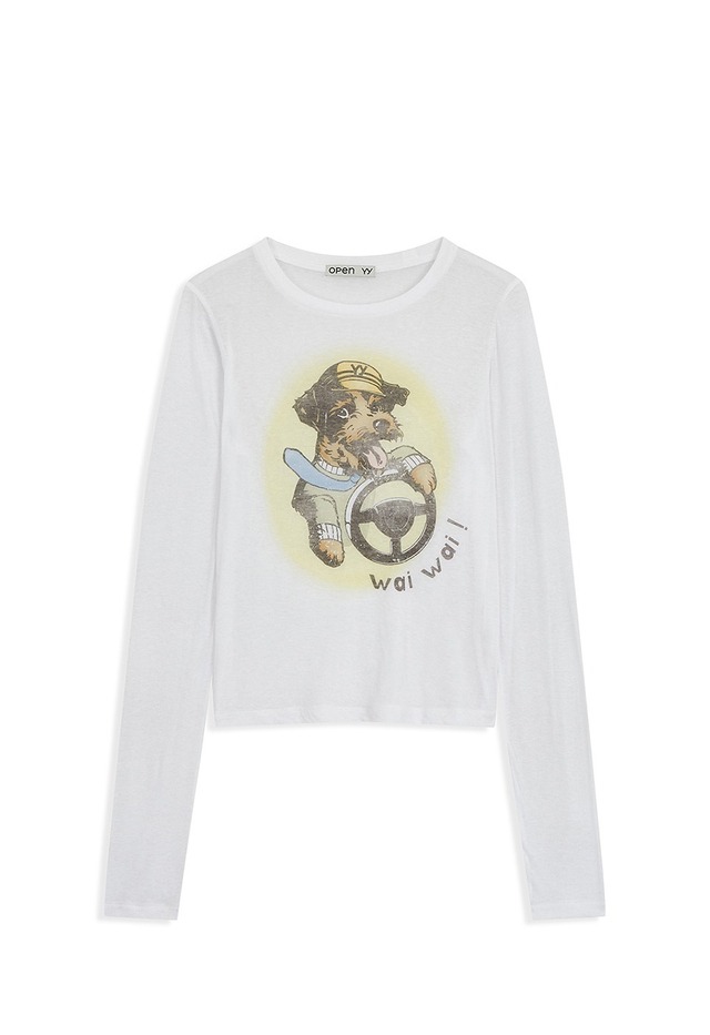 11/11発送 [OPEN YY] PET CLUB SHEER LONG SLEEVE, WHITE 正規品 韓国ブランド 韓国通販 韓国代行 韓国ファッション オープン ワイワイ 日本 店舗