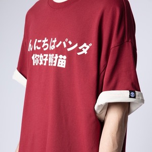 SALE 送料無料【HIPANDA ハイパンダ】メンズ 忍者 ビッグサイズ Tシャツ MEN'S NINJA  BIG SIZE SHORT SLEEVED T-SHIRT / BEIGE・WINE RED・BLACK