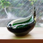 DENMARK HOLMEGAARD CLEAR/GREEN FLAMINGO TRAY