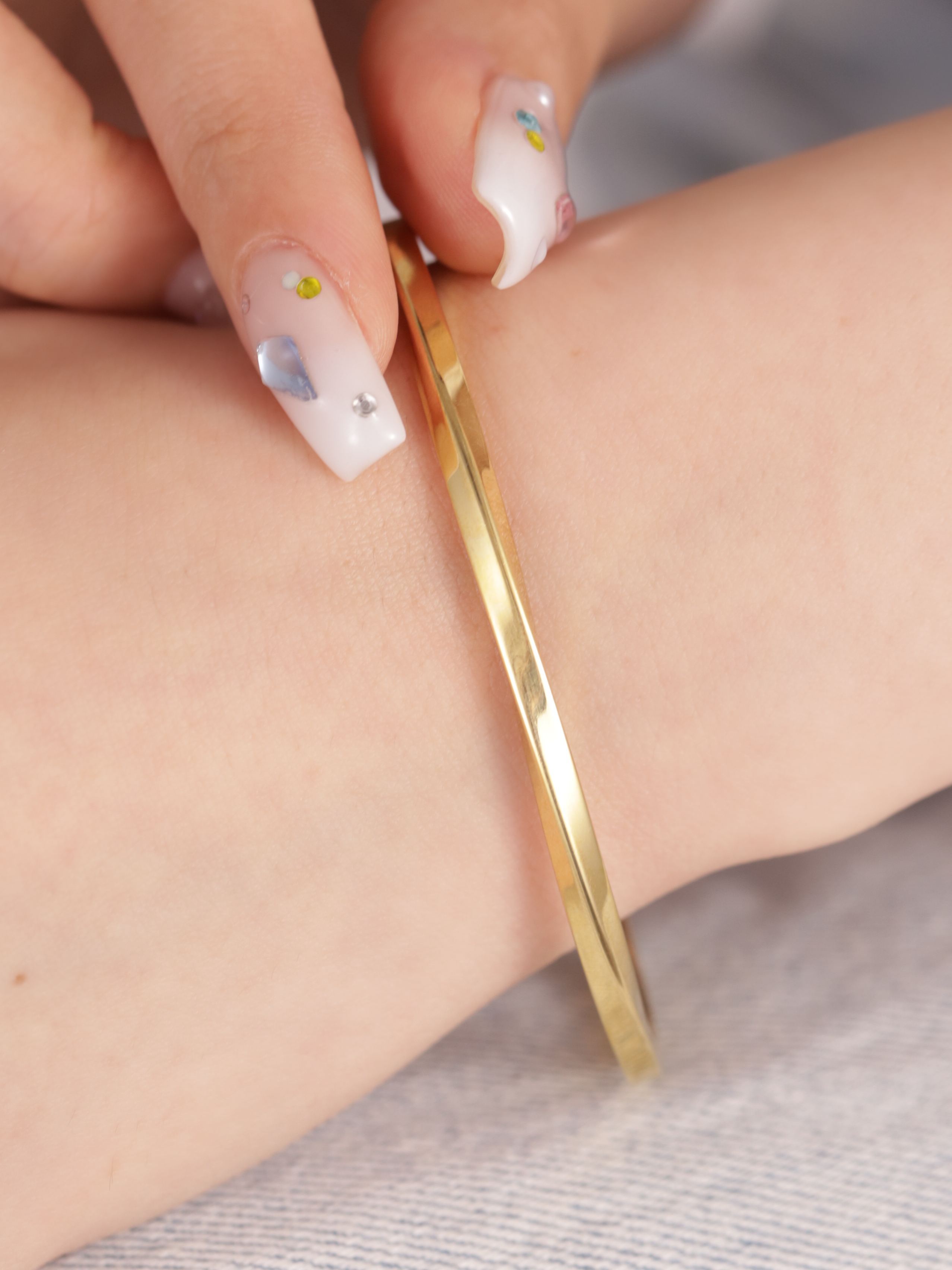 316L simple twist bangle #b19