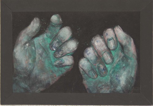 日本画「Hand」by Shirabe