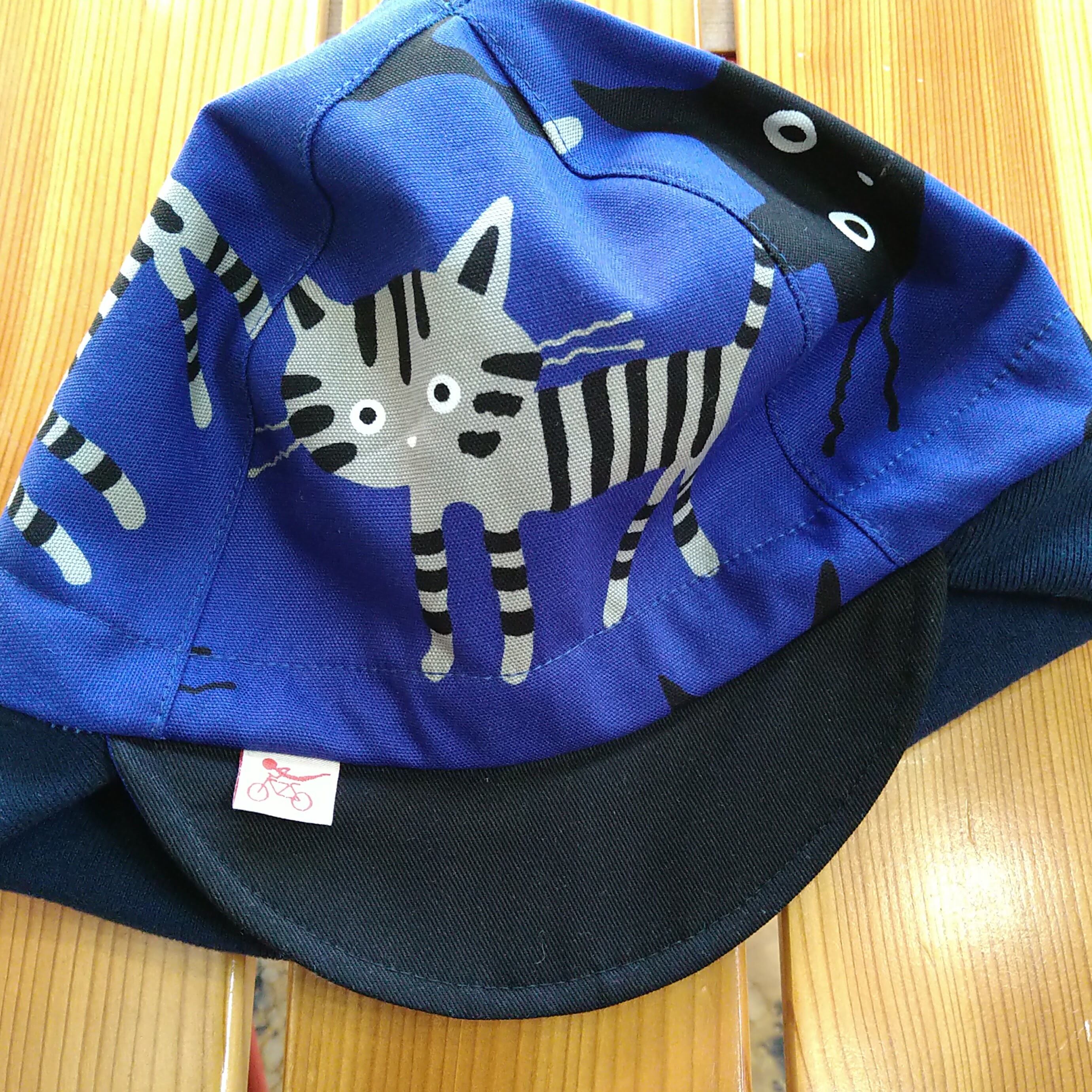 耳付きサイクルキャップ でかネコさん 青A | Cyclone | ハンドメイドの