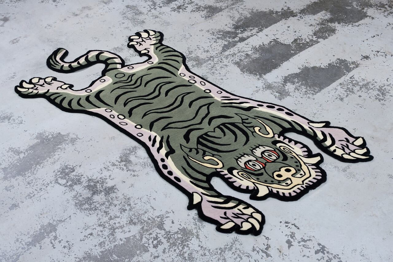 Tibetan Tiger Rug 《Lサイズ•ウール・オリジナル2・アラジングリーン