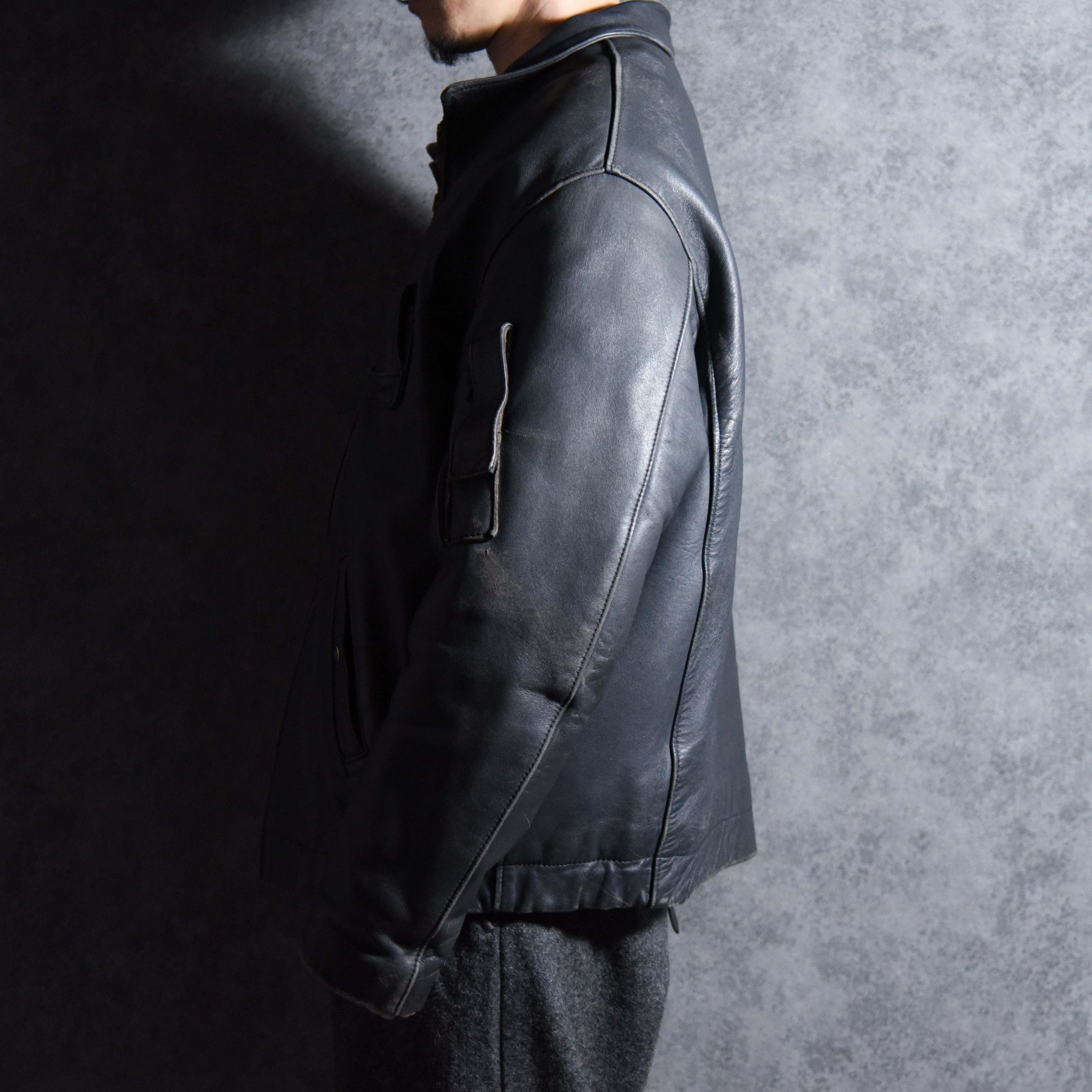 80s French Air Force Leather Pilot Jacket フランス軍 レザー