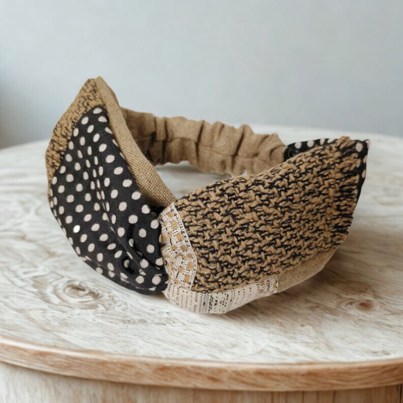 ドットパッチワーククロスヘッドバンド W1708