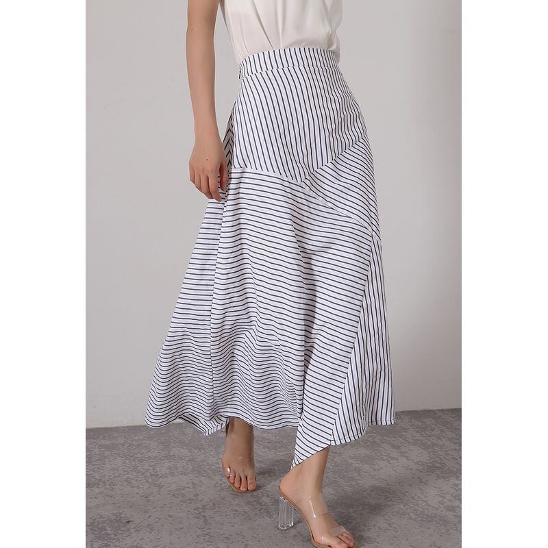 パッチワークデザインストライプスカート SU732