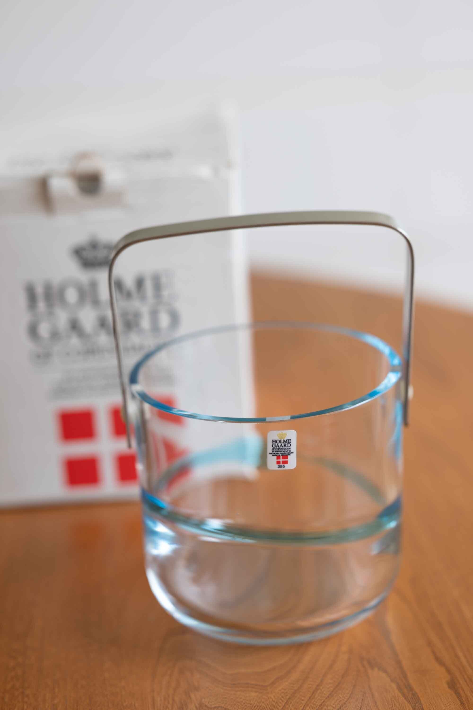 デンマーク　ホルムガード（Holmegaard ）　手拭きガラスのアイスペール　新品箱入り