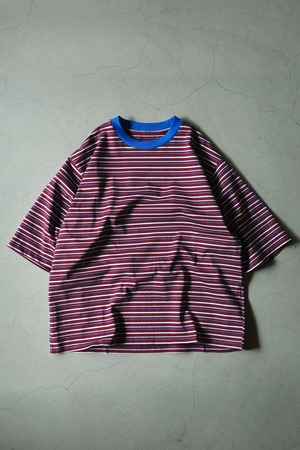 RL 【MULTI STRIPE TEE -wine-】