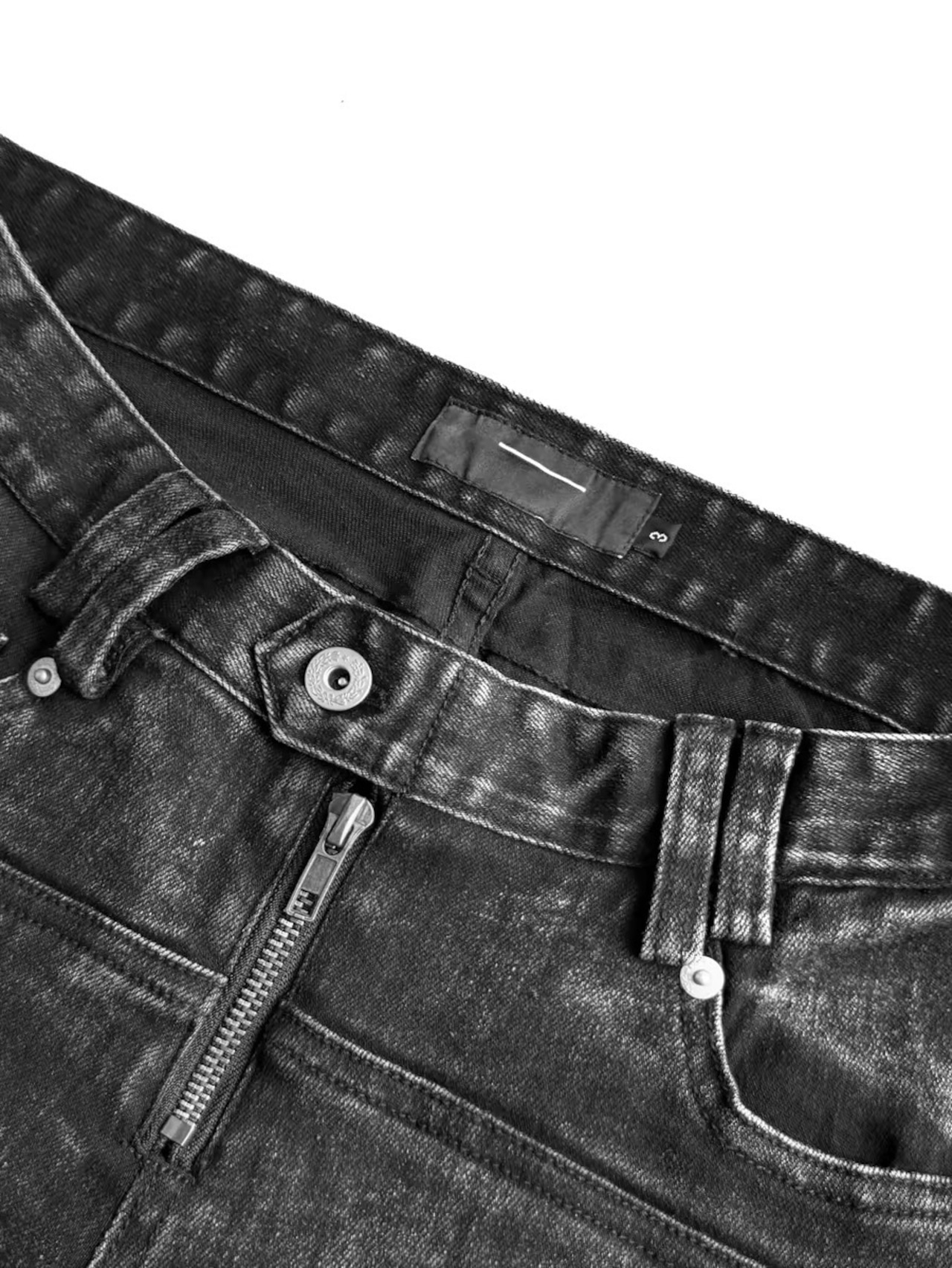 【CinderVein】Deconstructed Washed Pleated Straight Denim Pants