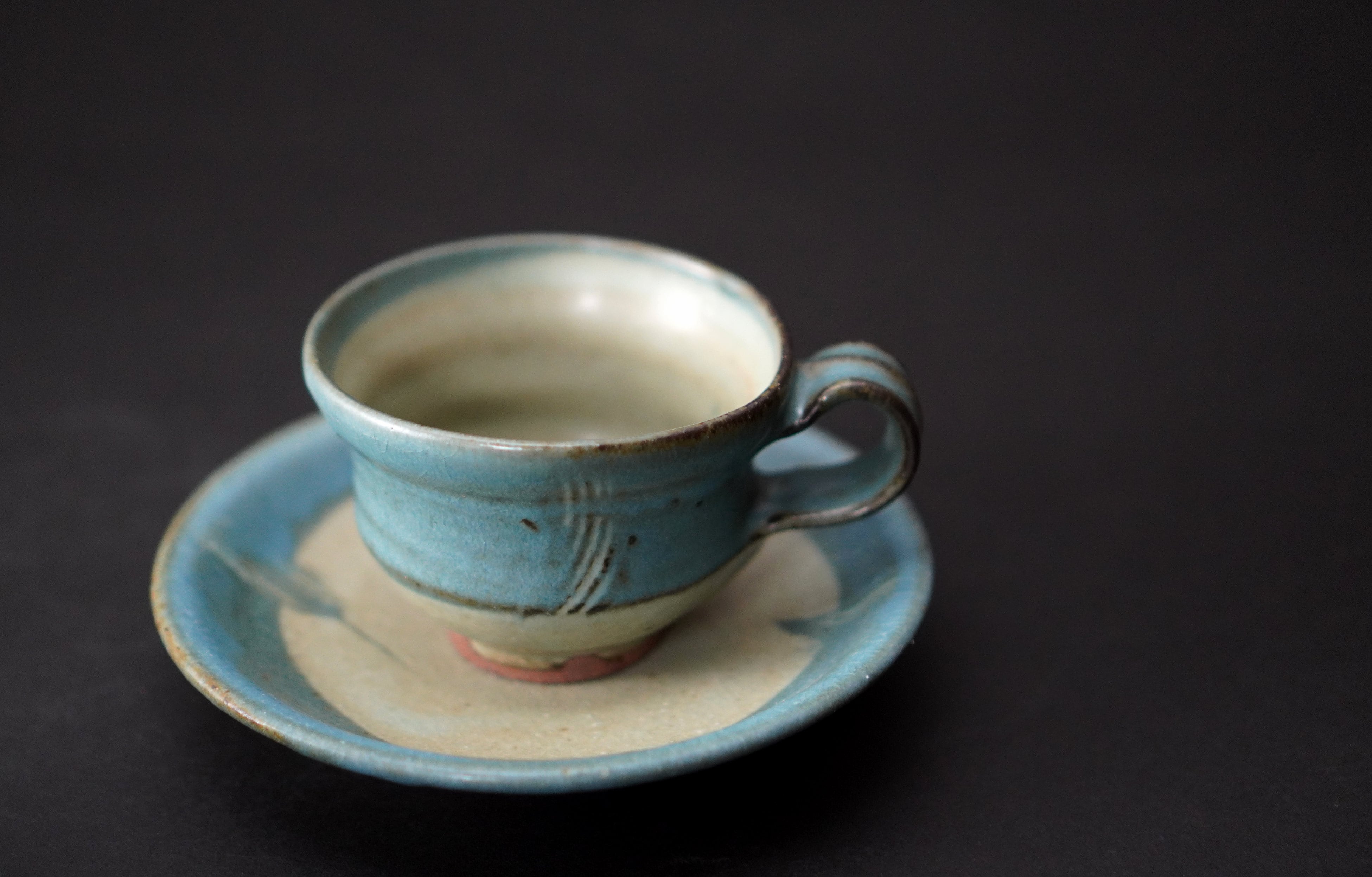 コーヒーカップ（泥彩A）2客セット | 倉敷酒津焼 兜山窯