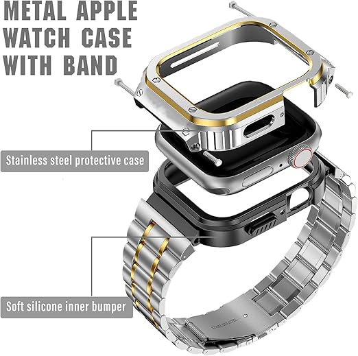 B1☆Apple Watchステンレスバンドステンレスケースカバーキラキラ
