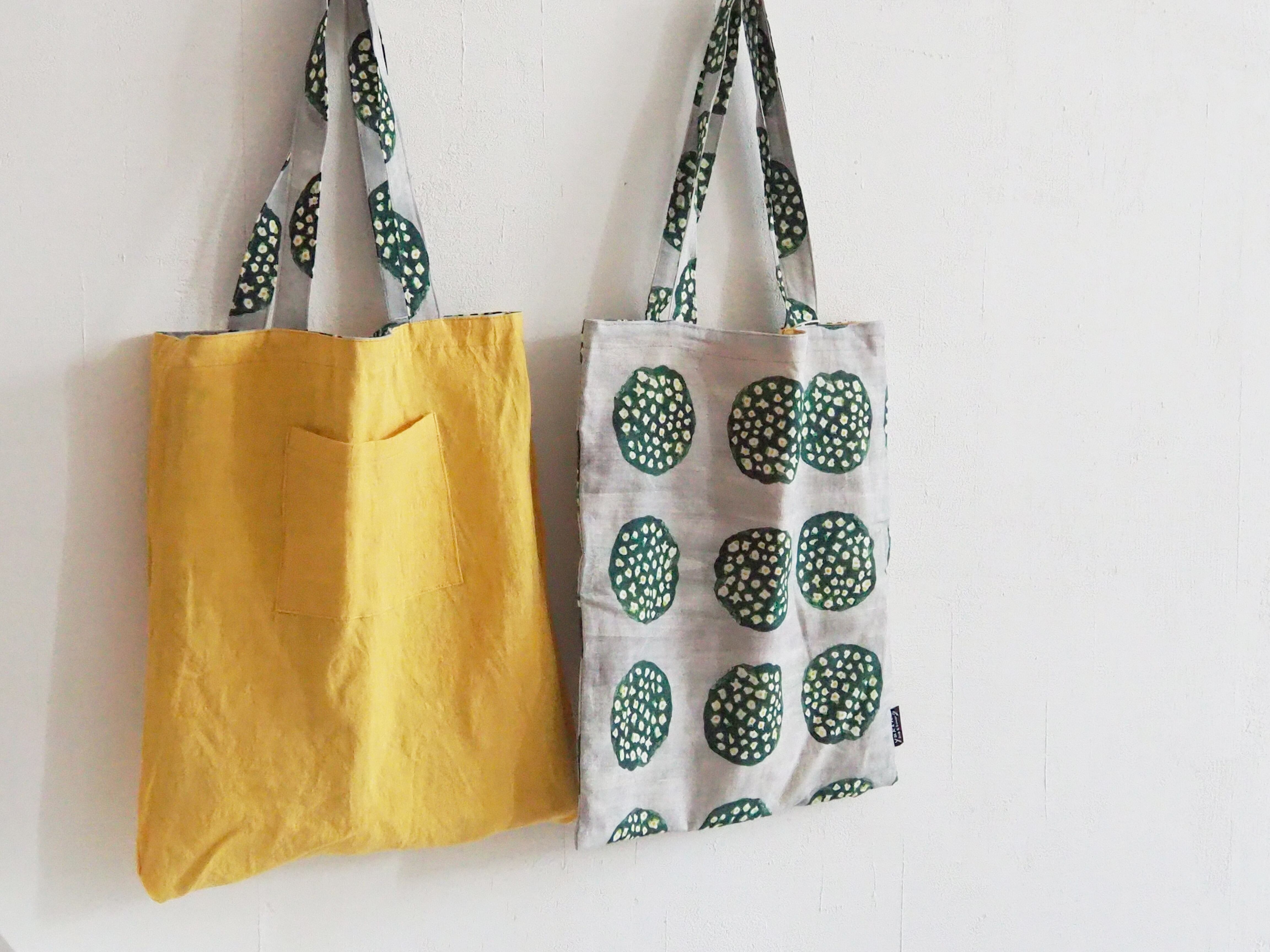 リバーシブルトートBAG「bouquet × yellow」 | yukino shop powered by BASE