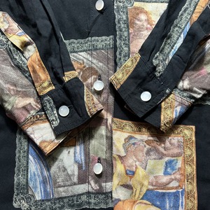 vintage 1990’s art pattern black shirt