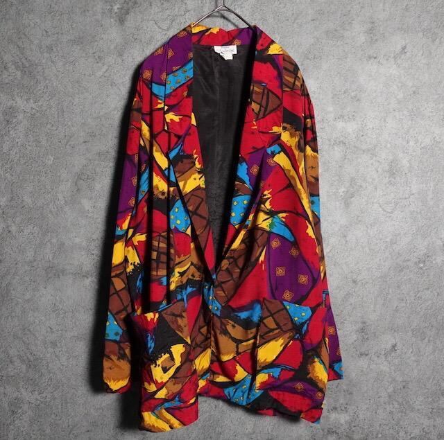 Pattern Multicolor Design Easy Tailored Jacket