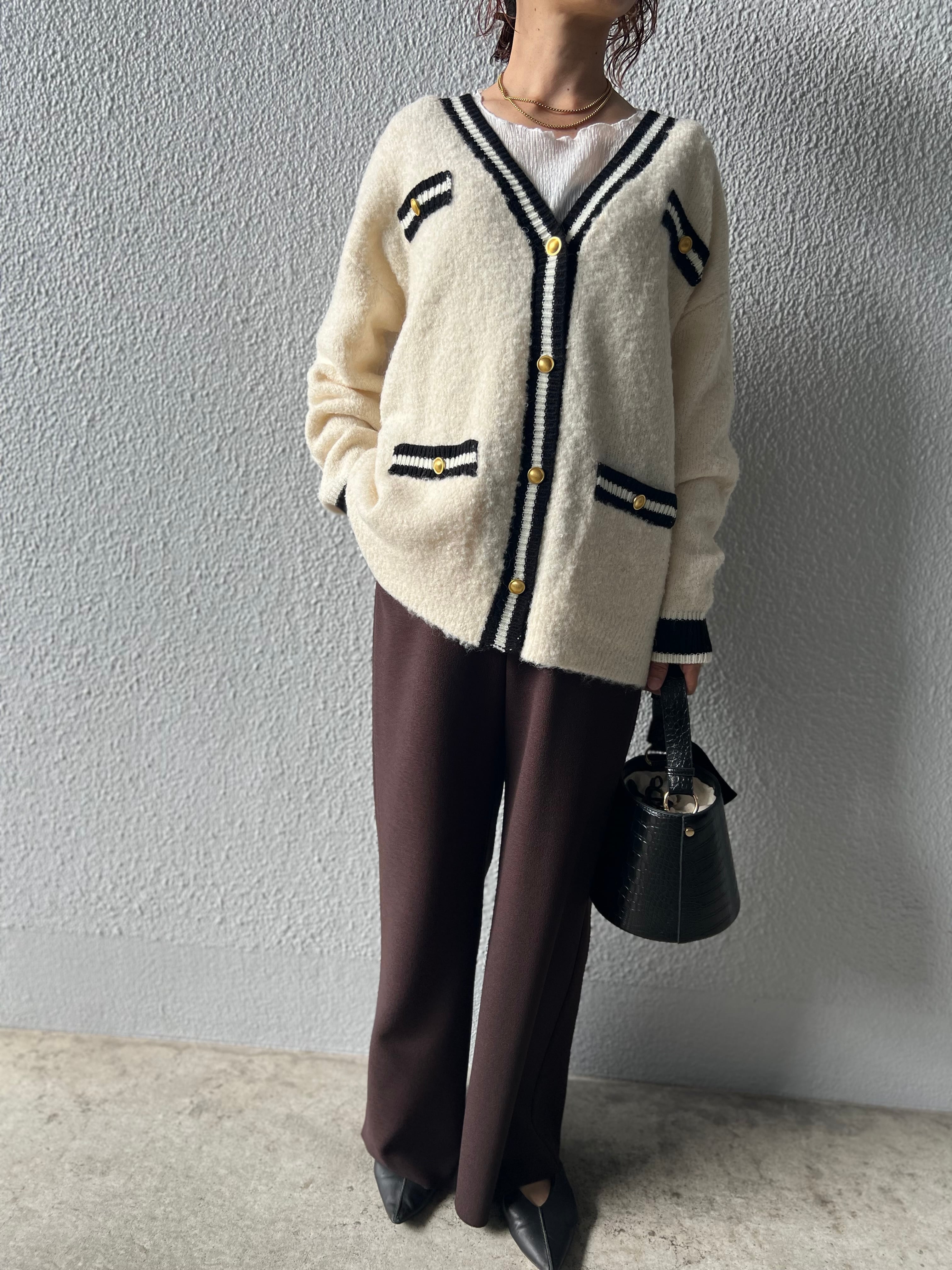 【DOS DIOSAS】ゴールドボタンポケット付きカーディガン D8632