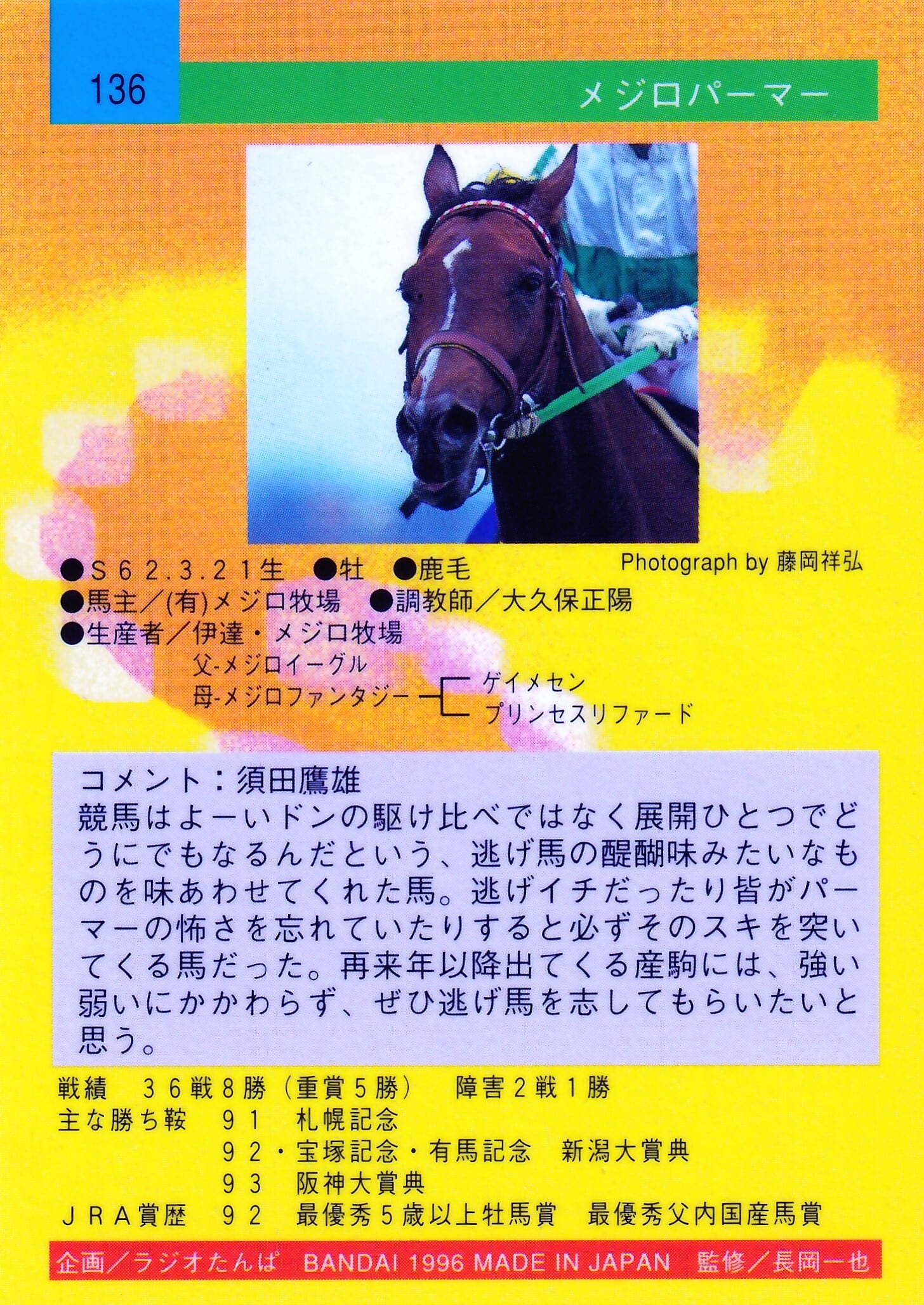 メジロパーマー「サラブレッドカード 96年上半期版」No.136 | Pay ID