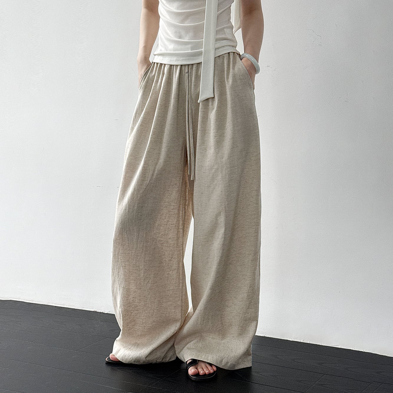 drawstring wide pants 14627