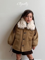 エリーモリー / ELLY MOLLY / フォスルウールコート / 韓国子供服 / キッズ / 26winter〖取寄〗*5~11号*