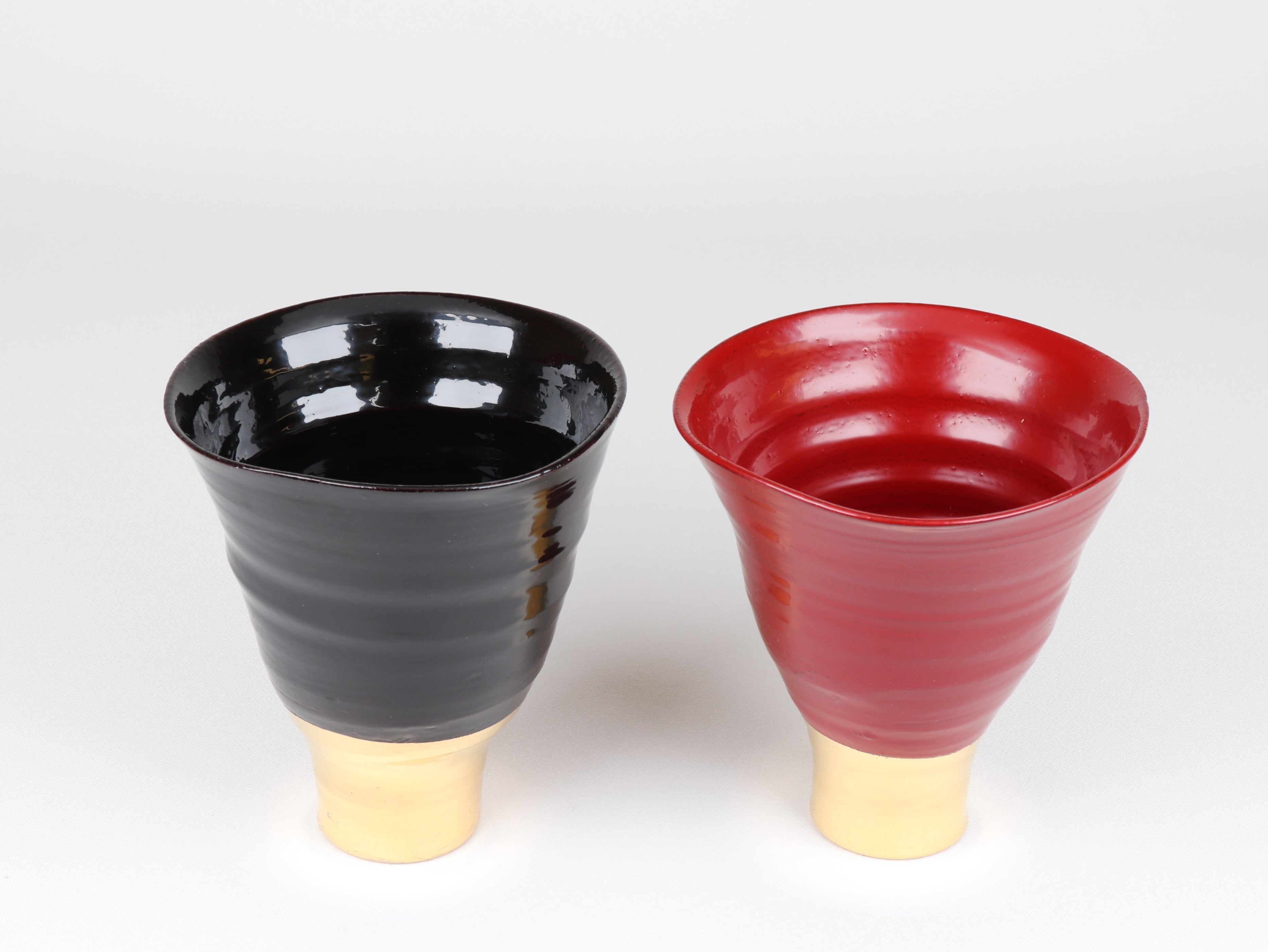 漆陶 高台ゴブレット 金彩【アウトレット】