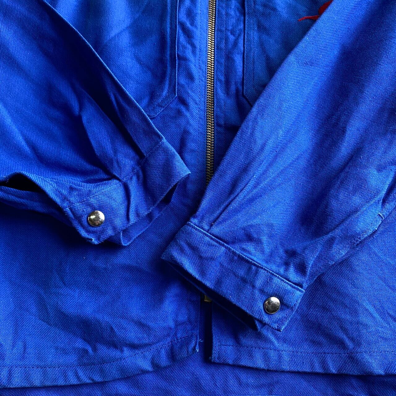 SOLIFOR 60年代 ビンテージ フランス製 コットンツイル ワンポイント刺