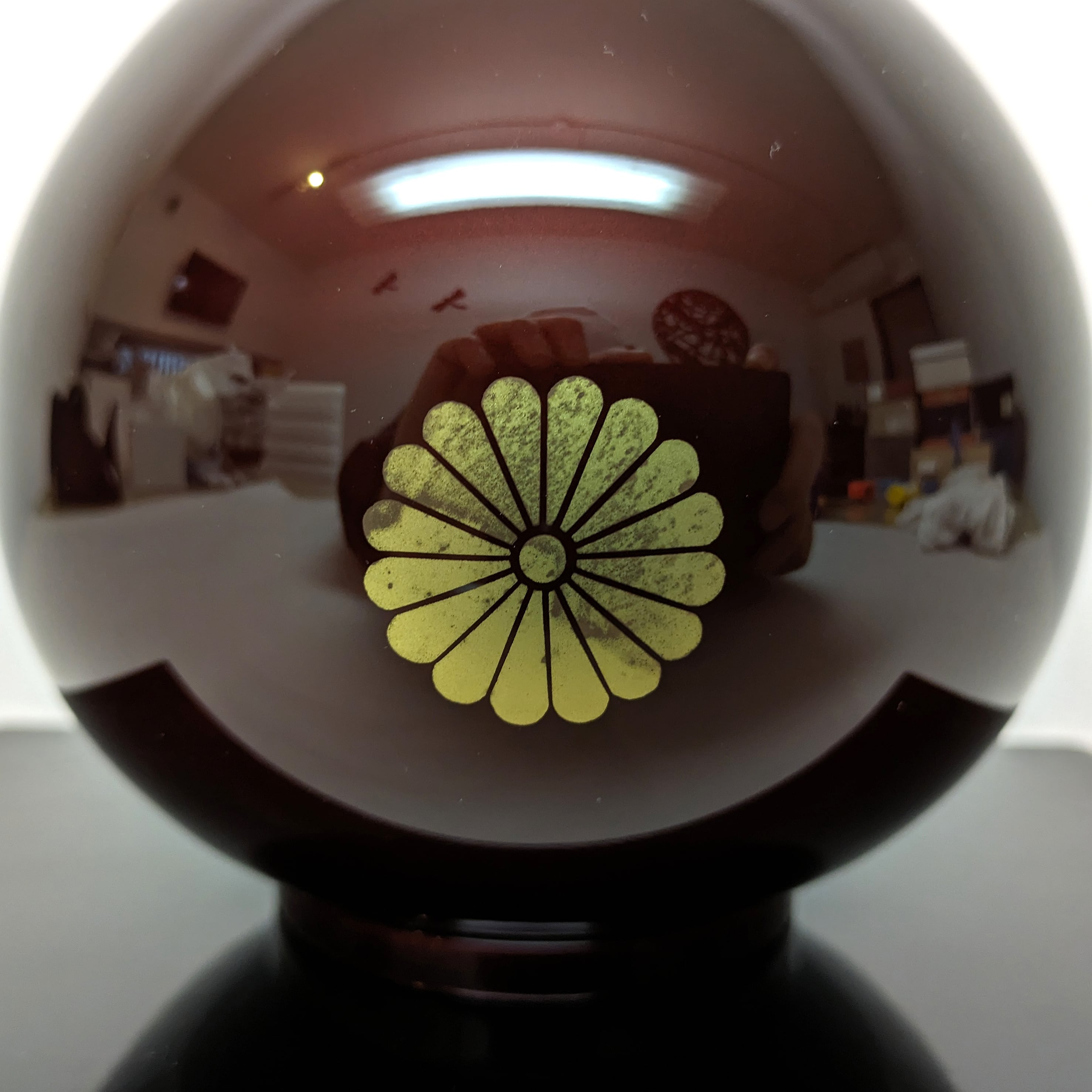 玉虫塗・一輪挿し・菊紋入り・漆器・花器・No.230525-21・梱包サイズ80