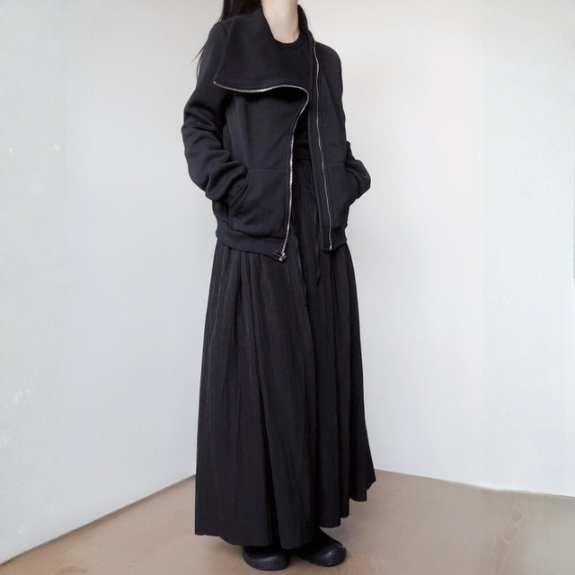 Asymmetric high neck zip jacket C1642