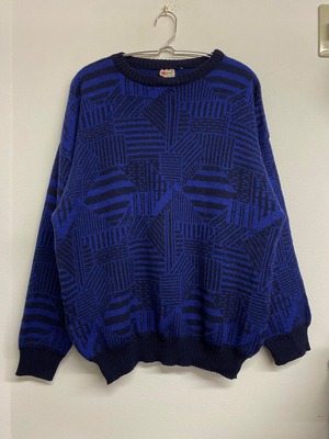 90sHali Whole Pattern Crewneck Knit Sweater/L