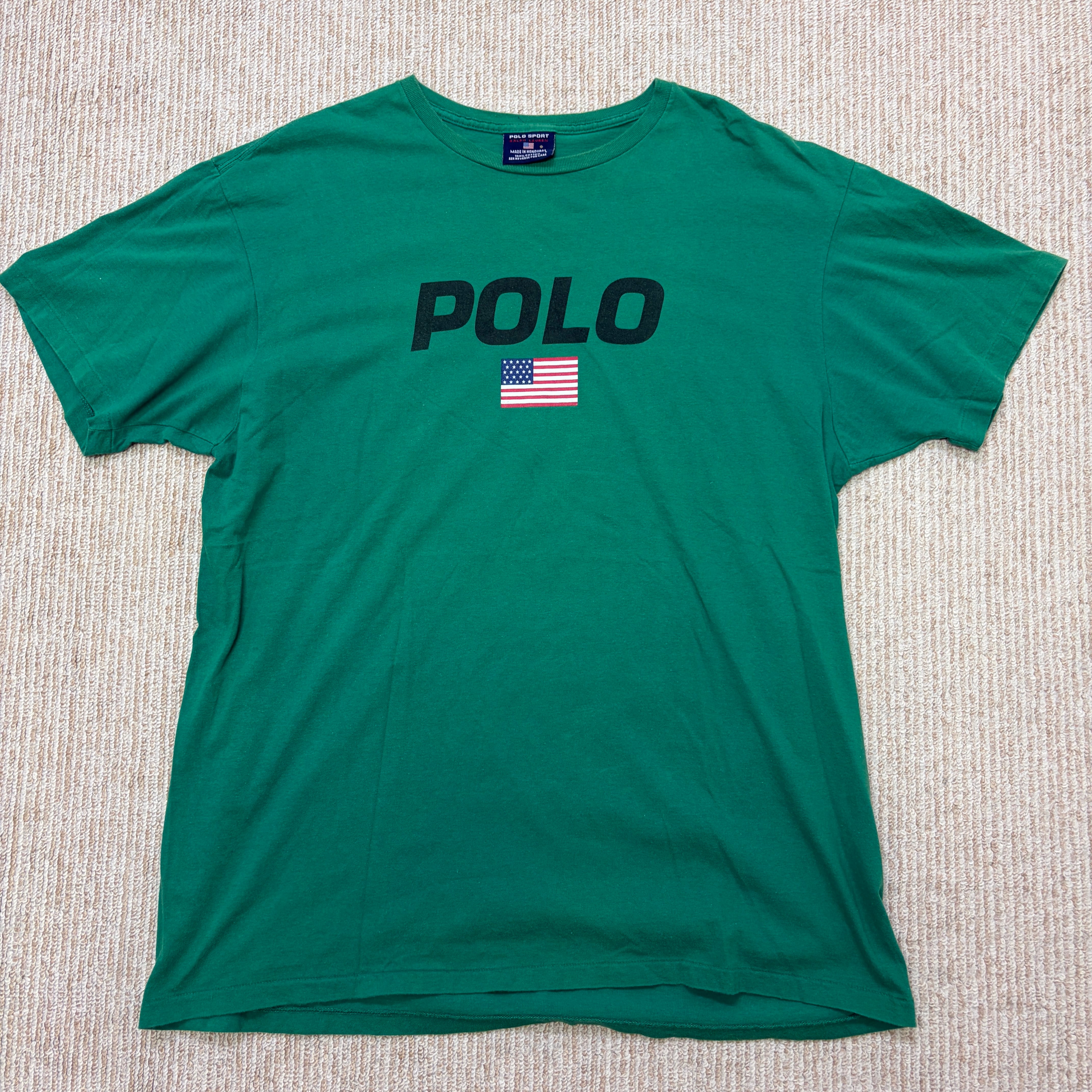 POLO SPORT LOGO T–SHIRT GREEN 1990'S OLD | safarionline