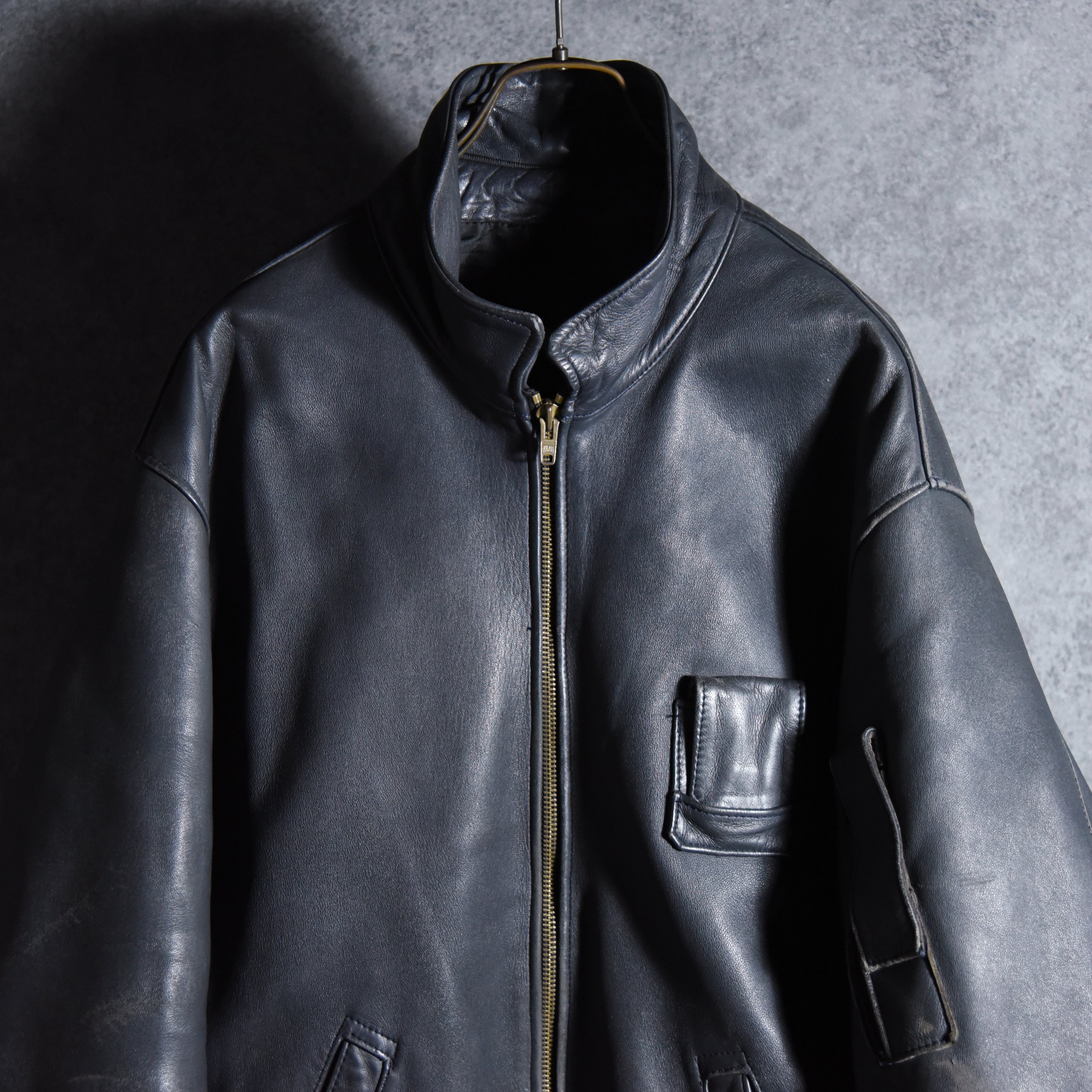 80s French Air Force Leather Pilot Jacket フランス軍 レザー