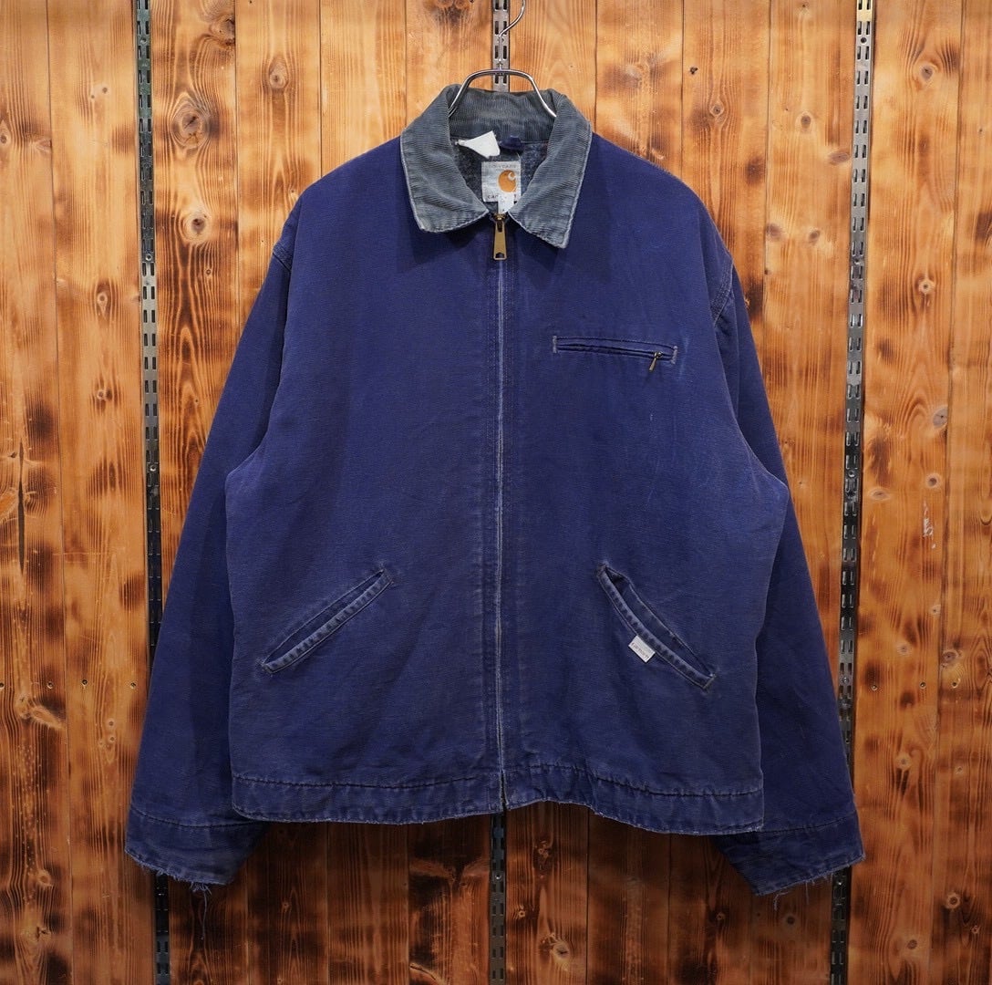 80s carhartt 100周年 デトロイトジャケット ネイビー L〜XL位/カーハート 紺色