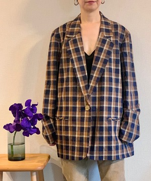 【送料無料】Plaid Tailored Jacket