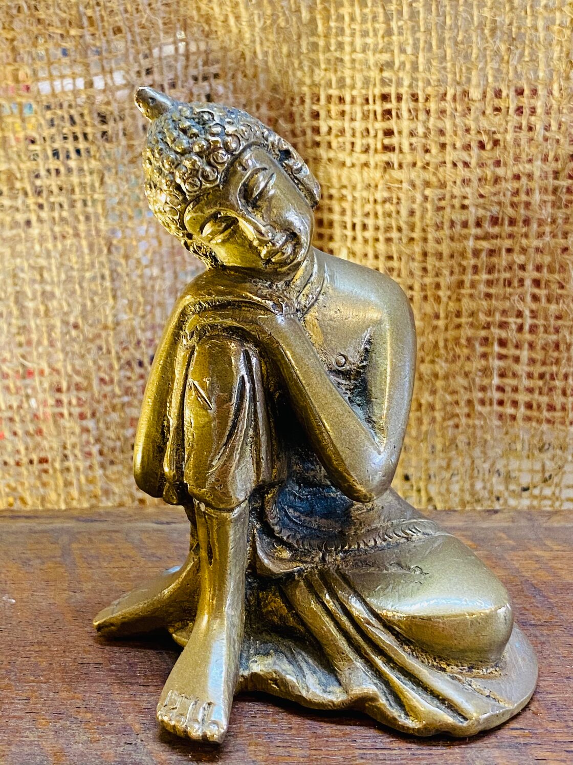 リラックスブッダ像【釈迦如来】ブッダ 仏陀 仏像 H約9.5cm 真鍮製 